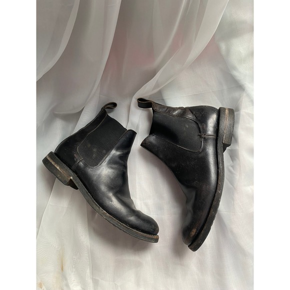 FRYE Tyler Flex Chelsea Leather Black Ankle Boots Vibram 7.5 Western Heritage - Picture 2 of 10
